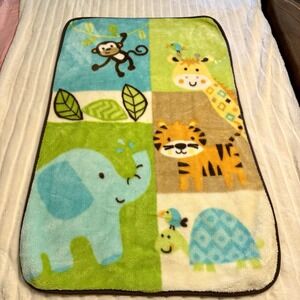 Garanimals Baby Blanket Jungle Safari Zoo Animals Fleece Plush Throw